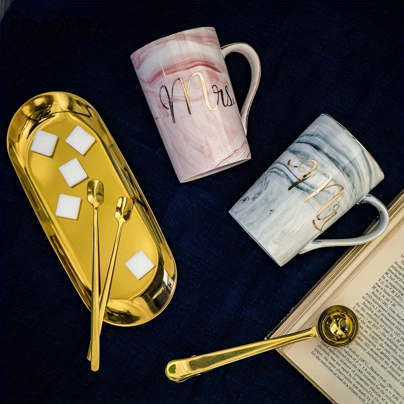 Set Tazze Mr & Mrs in Ceramica Marmorizzata