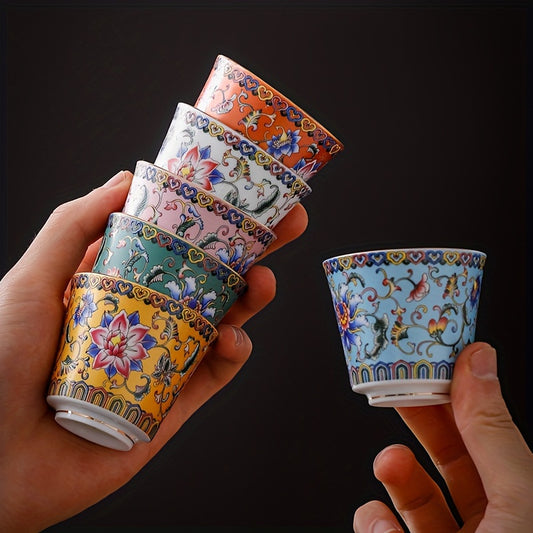 Set 6 Tazze in Ceramica Decorate