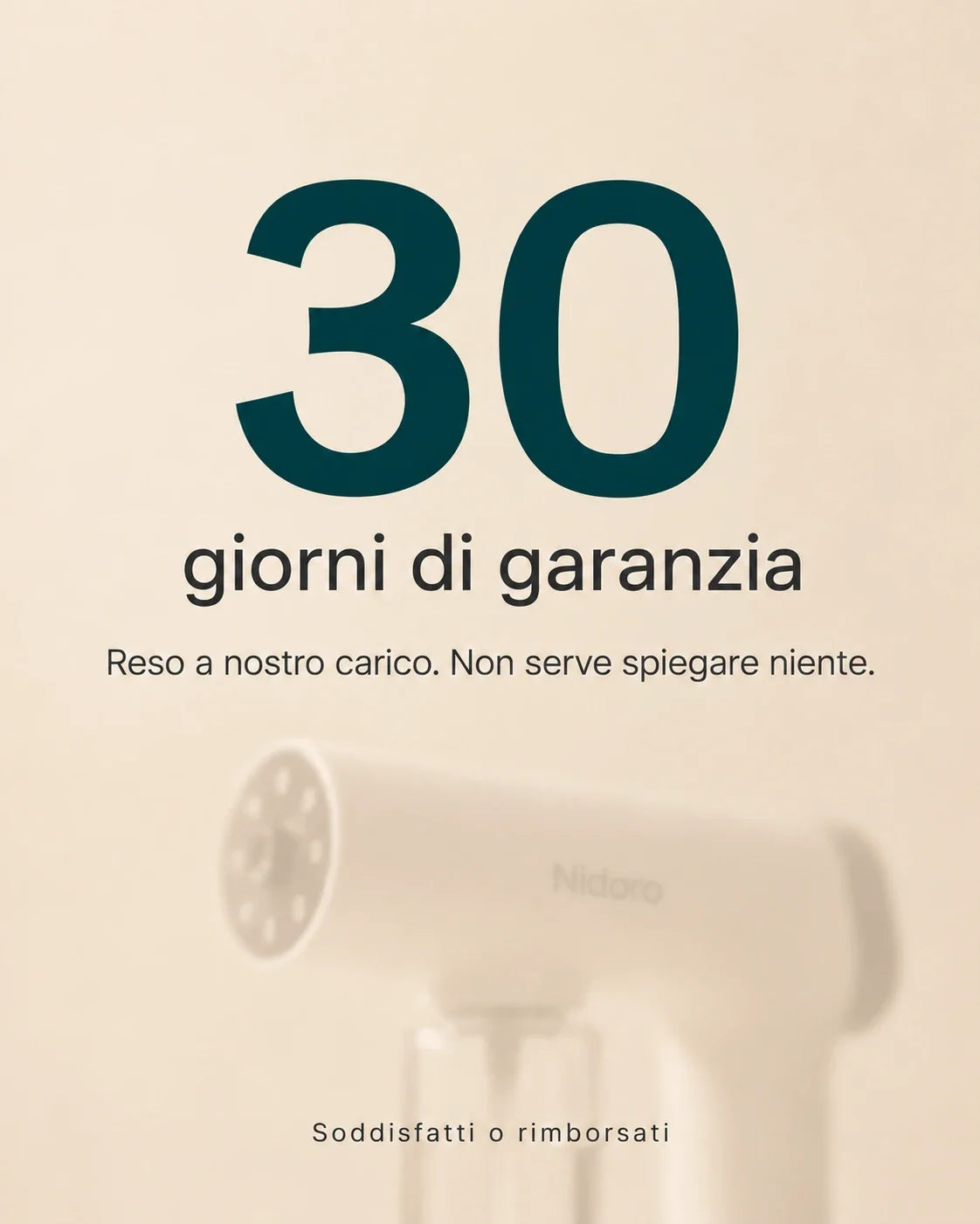 30 giorni di garanzia, reso a nostro carico